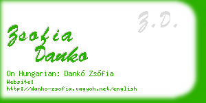zsofia danko business card